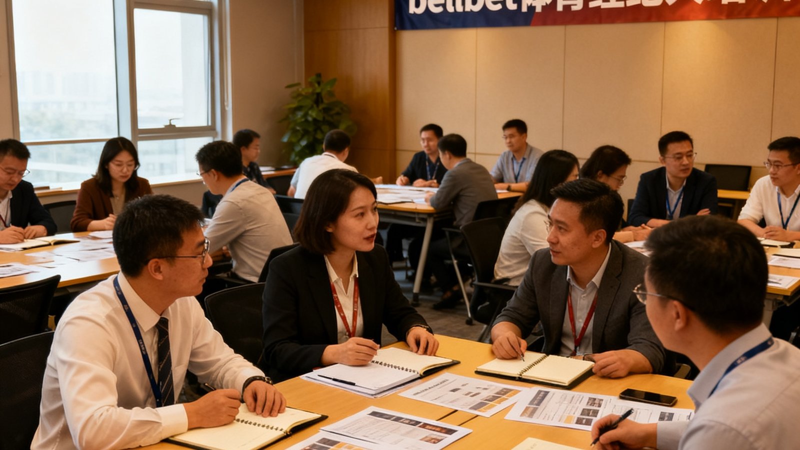 bellbet体育经纪人培训课堂,学员分组讨论案例